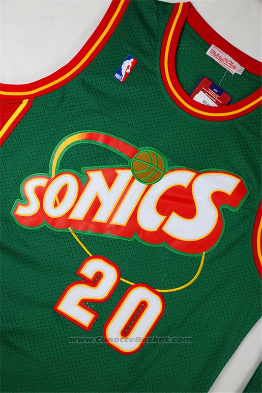 Maglia Seattle SuperSonics Gary Payton #20 Historic Retro Verde